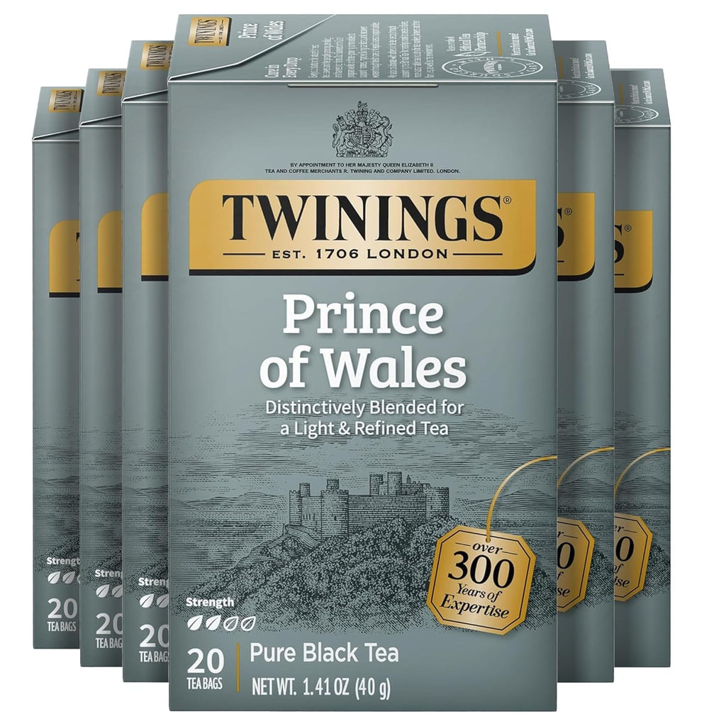 Twinings Prince of Wales Black Tea - Velvety Smooth & Mild, 120 Individually Wrapped Bags (6 Pack)