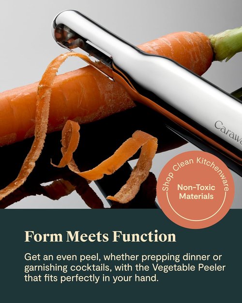Caraway Vegetable Peeler - Non-Toxic Stainless Steel - Ergonomic Kitchen Tool for Effortless Peeling