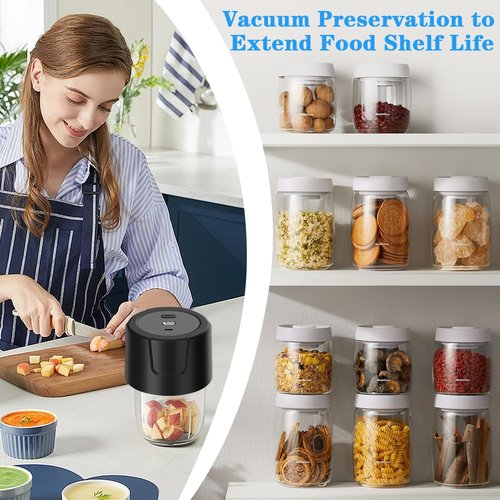 Aizilasa Electric Mason Jar Vacuum Sealer, Vacuum Sealer for Canning Jars Freeze Dried Food Storage, Jar Vacuum Sealing Machine with 5 Regular & 5 Wide Mouth Mason Jar Sealer Lids