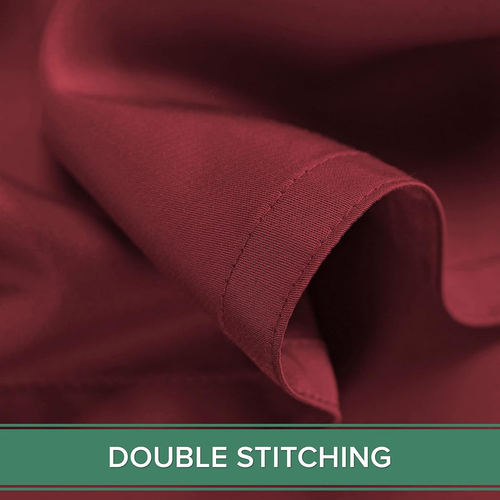 Pure Bamboo Queen Sheets - Luxuriously Soft & Cooling 100% Organic Viscose Bed Sheet Set | Merlot Color, Double Stitching