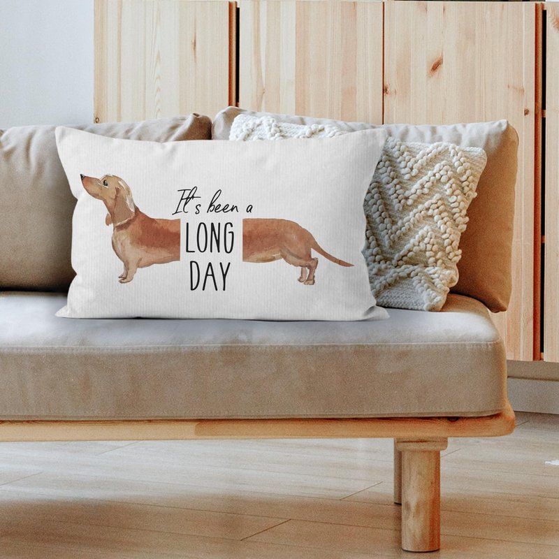 HIWX It's Been A Long Day Pet Dog Dachshund Decorative Pillowcase Throw Pillow Cover, Funny Dachshund Dog Quote for Sofa Bed Room Home Couch Decor 12 x 20 Inch Pillow Case