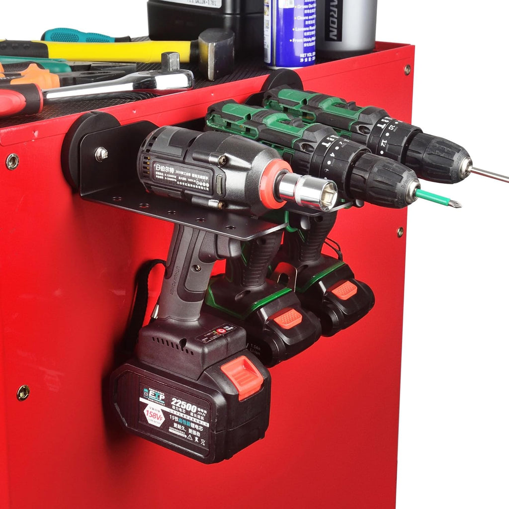 ULIBERMAGNET Power Tool Organizer - 3 Slot Utility Storage Rack with Screwdriver Holder | Heavy Duty Wall Mount for Garage & Workshop