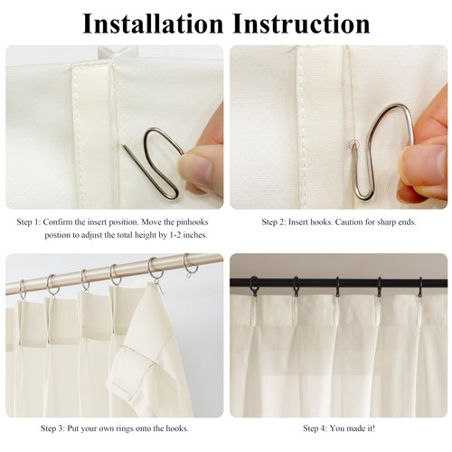 WEST LAKE Egret Ivory Pinch Pleated Sheer Curtains 102 Inches Long,Cream Soft Rustic Drapes for Bedroom Living Room,Farmhouse Back Tab Hook Window Treatment,Custom Multi Sizes,58" Wx102 Lx2