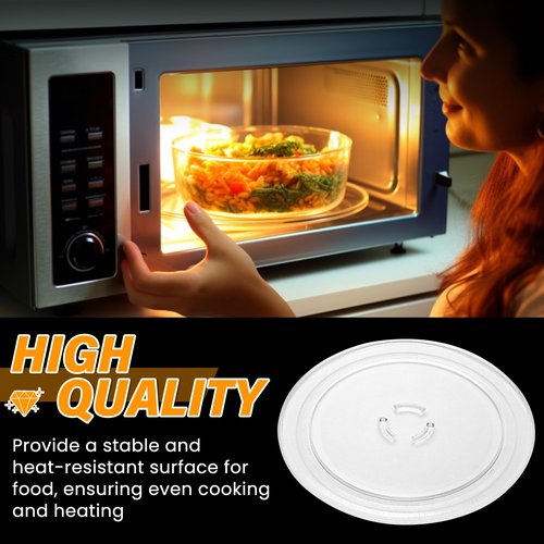 Microwave Glass Plate Turntable 14 1/8 Inch Replacement for G.E Sam-Sung Microwave WB49X10063 DE74-20002B Microwave Plate Replaces WB39X10038 WB49X10096 WB49X10030 DE74-20002D by Fetechmate