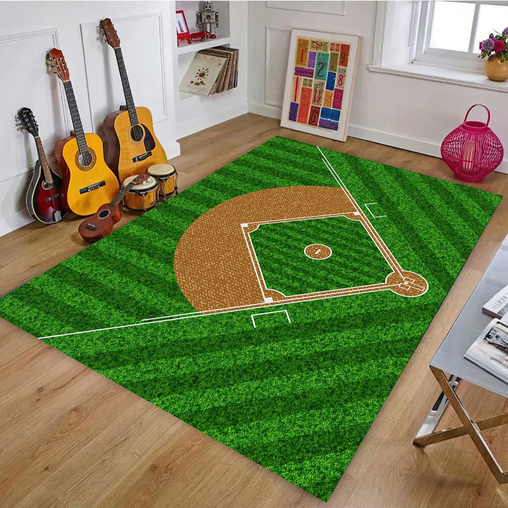 Osimiccp Baseball Rug for Bedroom 5'x7' Non Slip Sports Rug for Living Room Baseball Room Decor