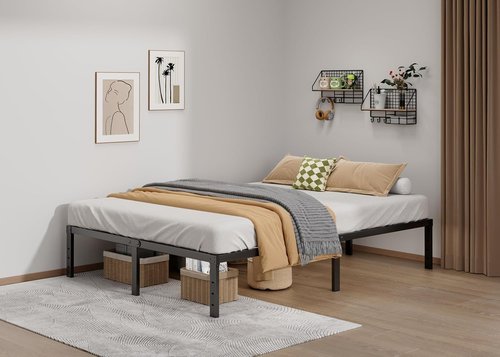 LUMUNANCE Full Size Metal Bed Frame - 14 Inch Heavy-Duty Platform with Underbed Storage, Easy Assembly