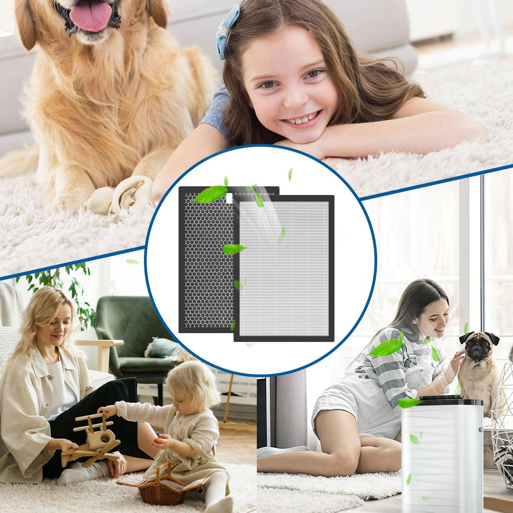 Can-Meageren Replacement Filter Compatible with BreathePlus Pro Smart Air Purifier, Model: BP-PRO-600, True H13 High-efficiency Carbon HEPA Filter, Hepa x 1, Carbon Filter x 1