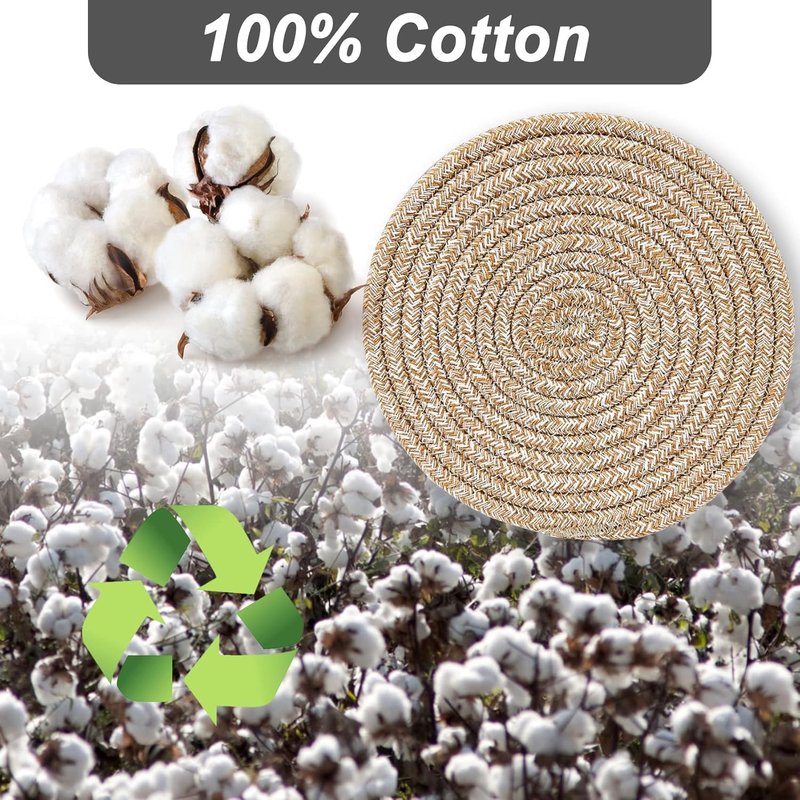 Pot Holders Trivets Set,Potholders for Kitchens, 100% Pure Cotton Thread Weave Trivets for Hot Dishes/Pot/Bowl/Teapot/Hot Pot Holders (20 cm, 16 Pack)