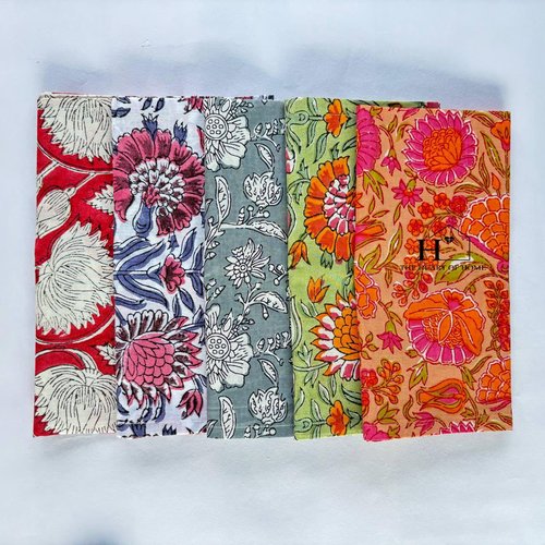 Assorted Mix and Match Hand Block Floral 100% Cotton Cloth Napkins Perfect for Kids,Wedding Events,Home Parties and Dining Table-Zero Waste Napkins
