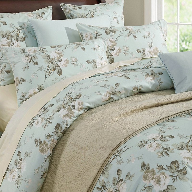 Brandream French Country Garden Toile Floral Printed Pillow Cover 2 Packs King Pillowcases (King/Cal-King Size)