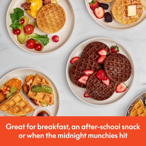bella Snack-n-Store Min Waffle Maker, EverGood™ Ceramic Nonstick Coating, Cord Wrap, Ready Indicator Light & Cool Touch Handles, Stackable Design & Customizable Plates, 350 Watt, Surf