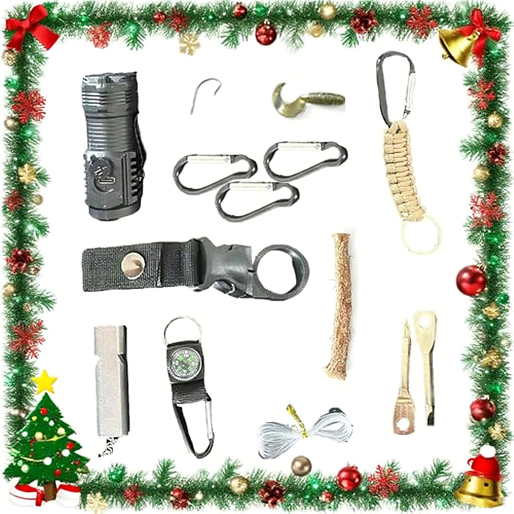 Survival Kit Advent Calendar for Men 2025 - Christmas Countdown with Explorer Tools & Outdoor Gear