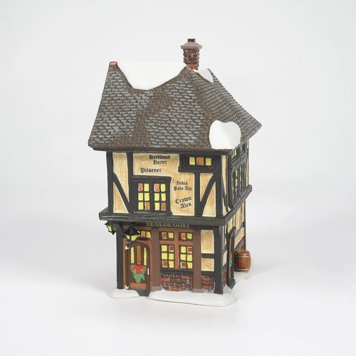 Department 56 Ye Olde Goat Pub Lit Building - 6.63 Inch Multicolor Dickens Village Decor