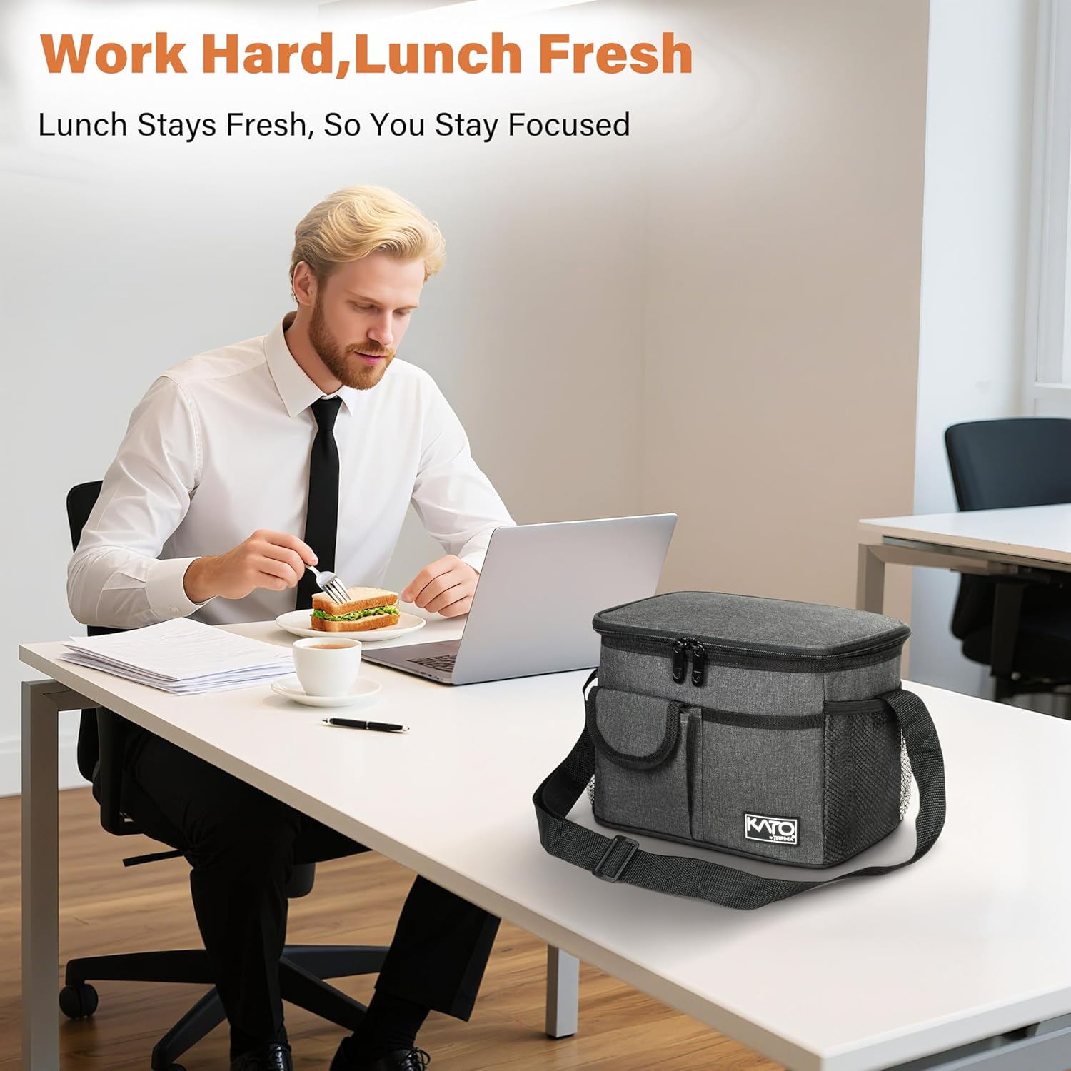 Tirrinia Insulated Lunch Bag - Leakproof Soft Cooler for Adults & Kids | Charcoal Color, Perfect for Work, School, Picnics