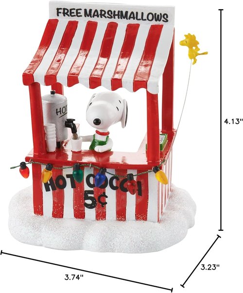 Department 56 Peanuts Village Snoopy's Cocoa Stand Accessory - 4.13 Inch Polyresin Decor