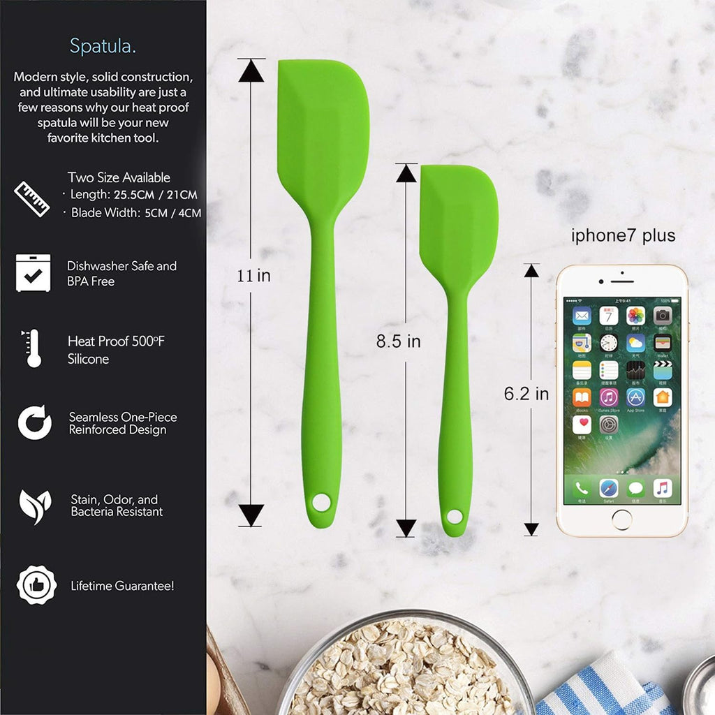 Skiennix Silicone Spatulas - 11 Inch Heat Resistant Non-Stick Baking Mixing Tools | 4 Piece Set
