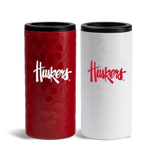 The Memory Company Officially Licensed NCAA - University of Nebraska, Lincoln 2-Pack Home/Away Leopard SS Slim Can Coolie