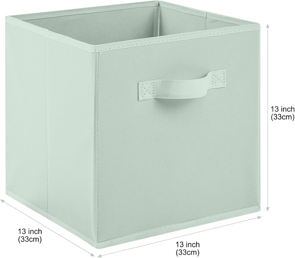 Stero Fabric Storage Bins - 6 Pack Durable 13x13 Inch Colorful Cube Baskets with Handles for Home Organization