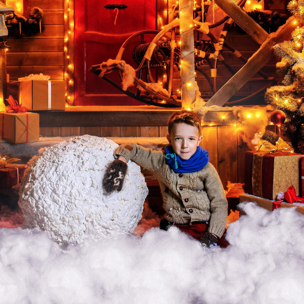 Riakrum Fake Snow Decor - Artificial Fluffy Fiber Stuffing for Tree Covering | 480g White Snow