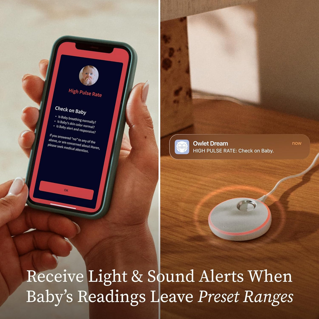 Owlet Dream Duo (Gen 3) Smart Baby Monitor Bundle - 2K HD Video, Alerts & Dream Sock for Oxygen, Heart Rate & Sleep Tracking | Health Insights via App