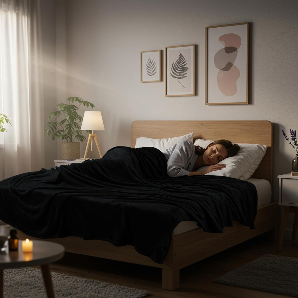 Utopia Bedding Fleece Blanket - Full Size Luxury Soft Black Microfiber | 300GSM Anti-Static (90x84 Inch)