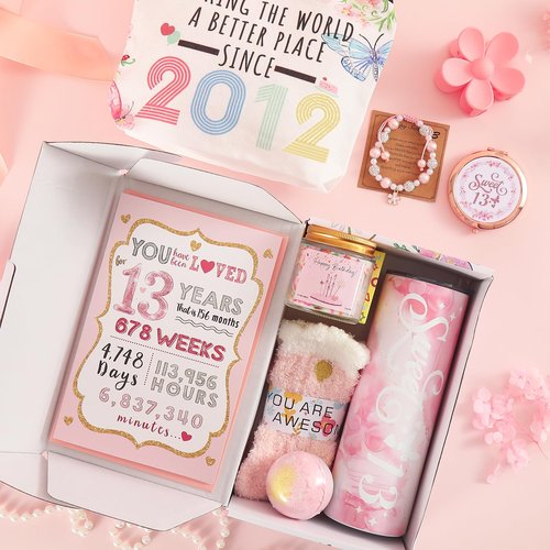 Aodmti 13 Year Old Girl Gift - Birthday Gifts for 13 Year Old Girls Trendy 2025,13th Birthday Gifts Box,Birthdays Decoration Gift Ideas - 13 Birthdays Girl Gifts,Presents for 13th Teen Girls