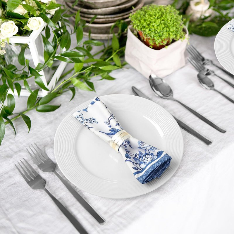 Arquiel Bird Flower Napkins, 18×18 Inch Blue Branch Dinner Cloth Napkins Set of 4, Washable Cotton Soft Absorbent Square Napkins for Dining Kitchen Party Wedding Decoration