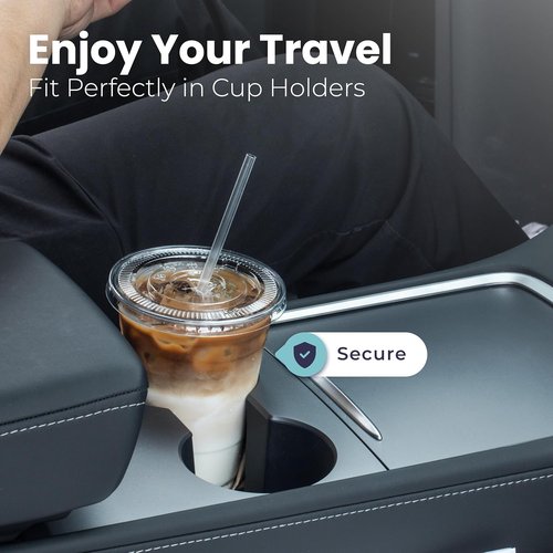 Fit Meal Prep 9 oz Iced Coffee Cups - 100 Pack Disposable Clear Cups with Lids & Straws, BPA Free