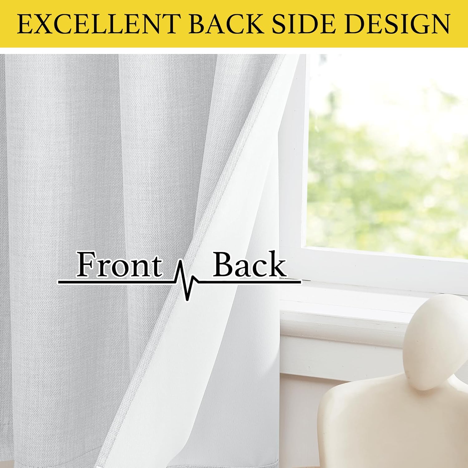 NICETOWN Blackout Small Curtains - Thermal Insulated Grommet Valances for Kitchen | 34" Wide x 30" Long, Greyish White