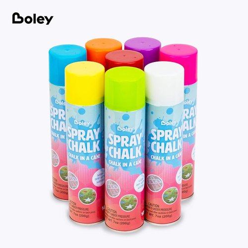 Boley Spray Chalk - 8 Pack Washable Chalk Spray Paint, Non-Toxic Vibrant Colors for Outdoor Fun | 7 oz Each