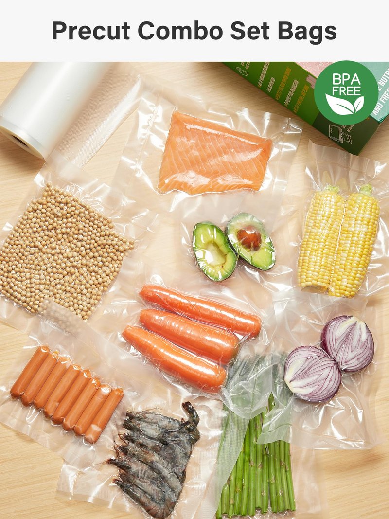 Kootek Vacuum Sealer Bags for Food, 6 Rolls for Custom Fit Food Storage, Meal Prep or Sous Vide, 8" x 20' (3 Rolls) and 11"x 20' (3 Rolls) Commercial Grade Vacuum Seal Freezer Bags Rolls