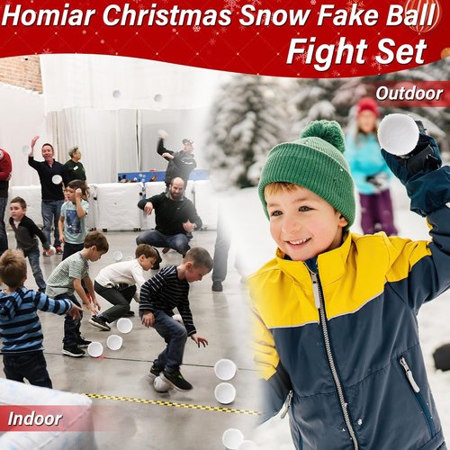 Homiar Snow Toy Balls - 150 Pack Soft Indoor & Outdoor Snow Fight Balls for Kids | Perfect for Christmas Fun