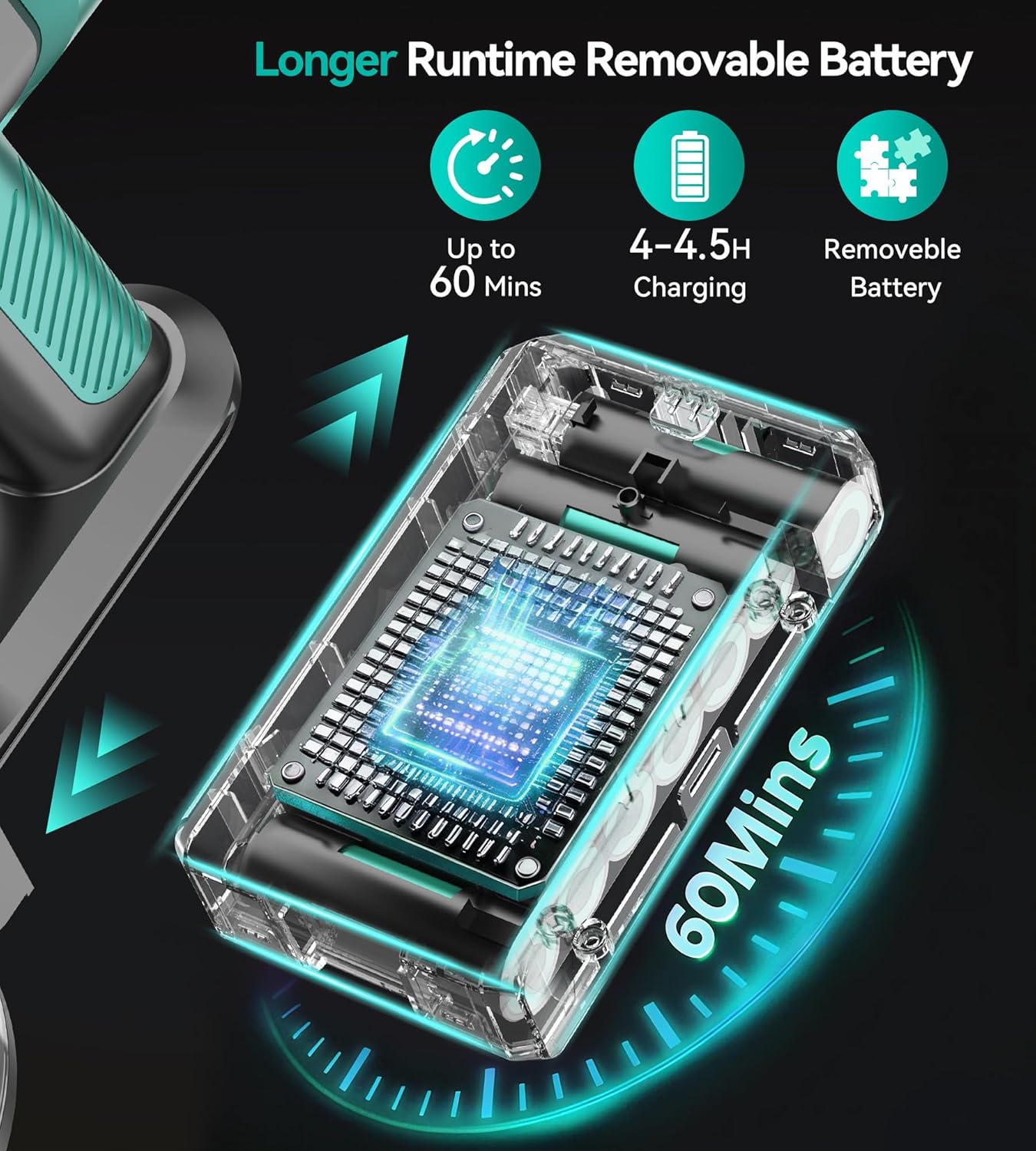 S10K Cordless Vacuum Cleaner - Powerful 55Kpa Suction | Lightweight 60-Minute Runtime for Home Use