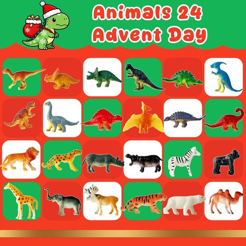 **Dinosaur Advent Calendar 2025 - 24-Day Christmas Countdown with Realistic Figurines for Kids**