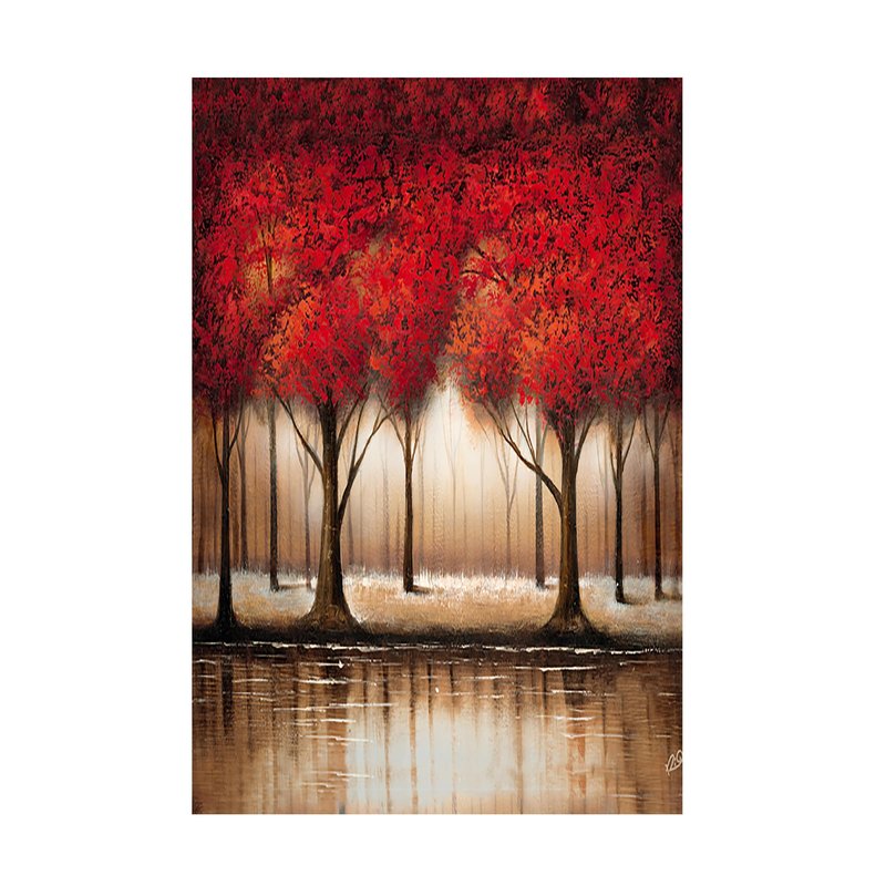 Trademark Fine Art Parade of Red Trees by Rio Canvas Wall Art, 22 by 32-Inch