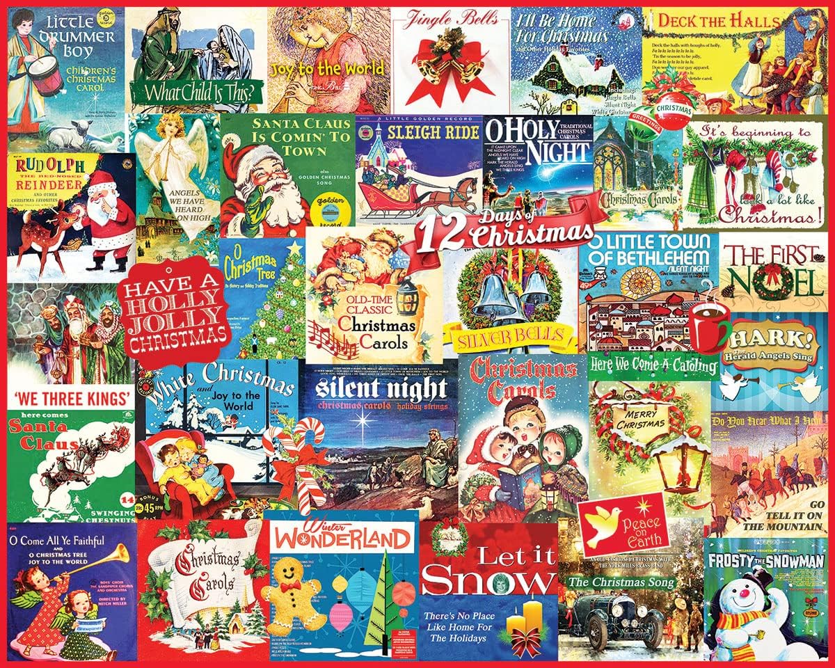 White Mountain 1000-Piece Jigsaw Puzzle - Winter Christmas Holiday Scene | Large 24"x30" Pieces