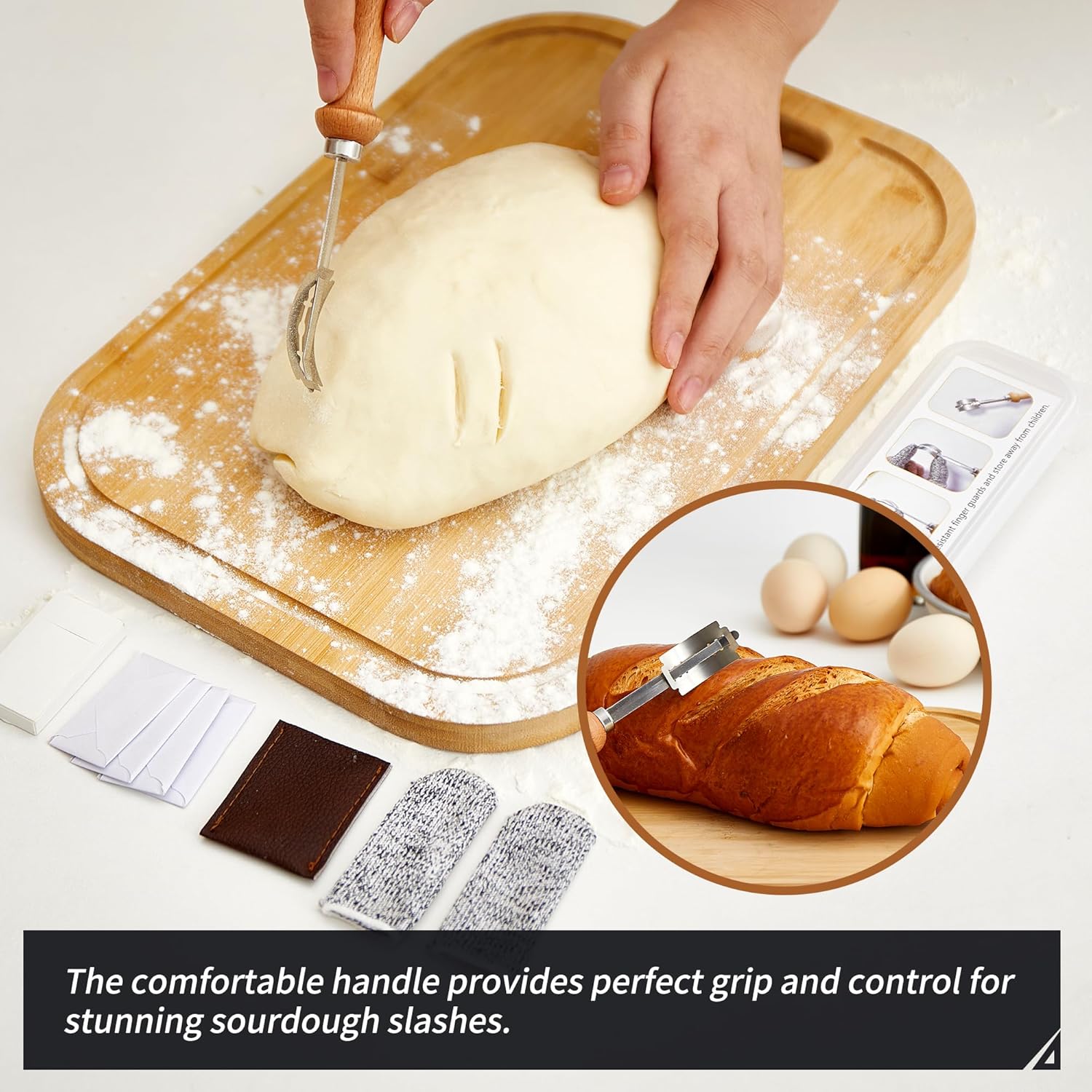 Regine Switzerland Bread Lame - Sourdough Scoring Tool with 10 Razor Blades & Protective Cover