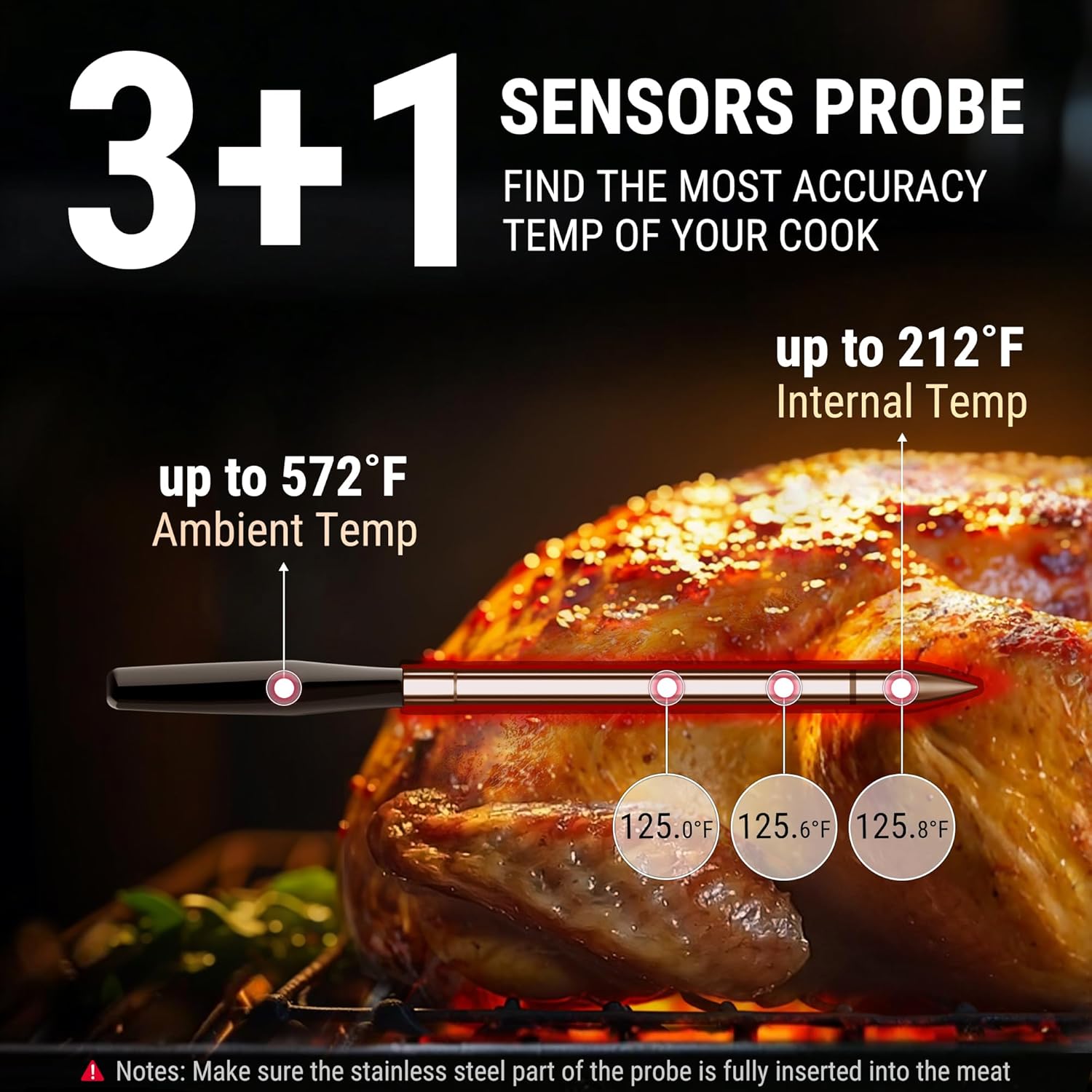 TempSpike Wireless Meat Thermometer - Digital BBQ Grill Thermometer with App, WiFi & Bluetooth, Waterproof Probes