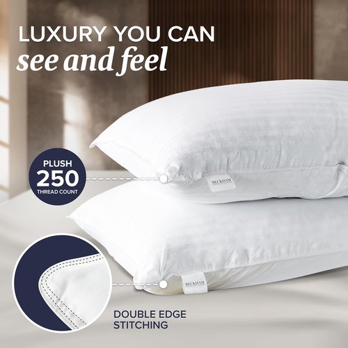 Beckham Hotel Collection Queen Size Pillows - Soft Comfort with Protective Covers | Set of 2