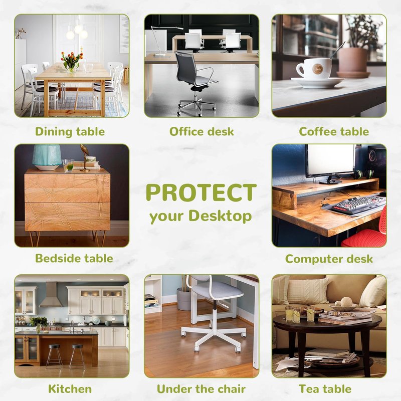 Eisdroma 54 x 54 Inch Clear Table Cover Protector, Clear Table Protector for Dining Room Table, 1.5mm Plastic Table Cover, Waterproof Table Pad for Kitchen, Office