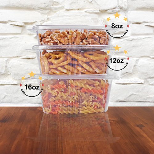 KODA CUP 12oz RPET Clear Hinged Lid Deli Container - 200Pcs