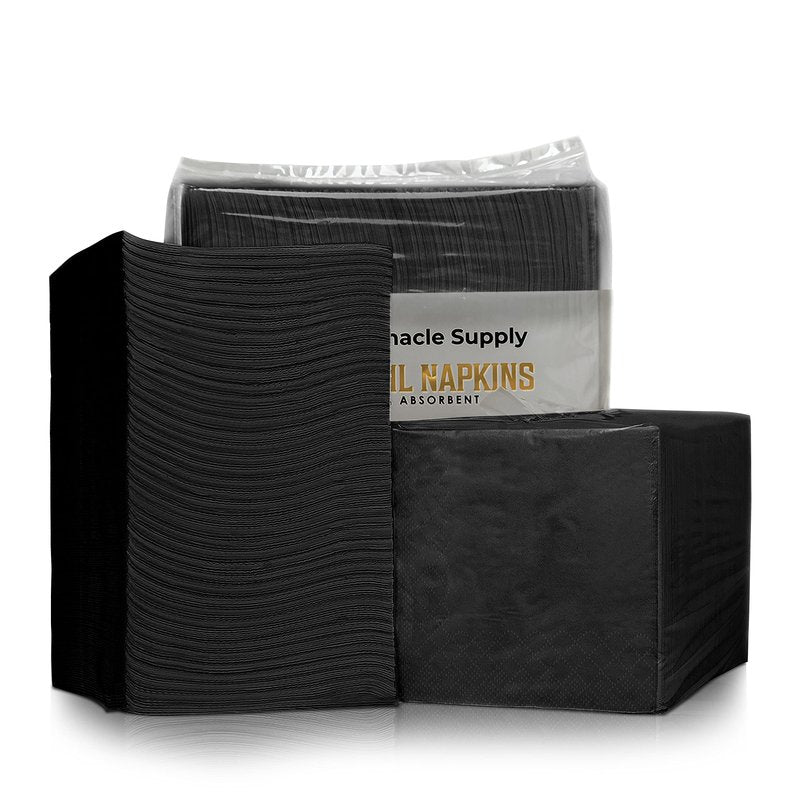 1100 Pack Cocktail Napkins Paper - Quality 3-Ply Black Beverage Napkins - Restaurant, Event, Bar Napkins - Perfect Size Dessert Napkin - Party Napkin Bulk - Elegant Wedding Napkins Disposable