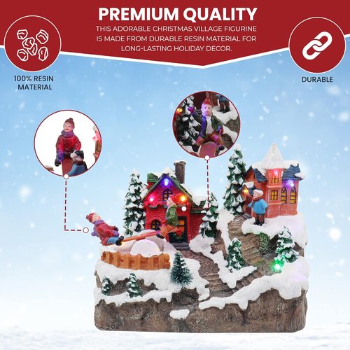 Christmas Village Rocking Seesaw - Animated Pre-Lit Winter Snow Town | Perfect Indoor Holiday Decoration