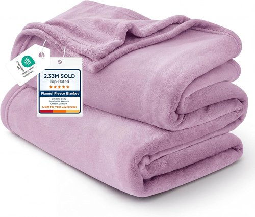Bedsure GentleSoft Fleece Throw Blanket - XL Lightweight Plush Cozy Blanket in Light Purple, 50x70 Inches