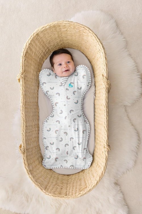 Love To Dream Swaddle UP - Baby Sleep Sack for Self-Soothing | Snug Fit, 1.0 TOG, Medium 13-19lbs, Rainbow Dream