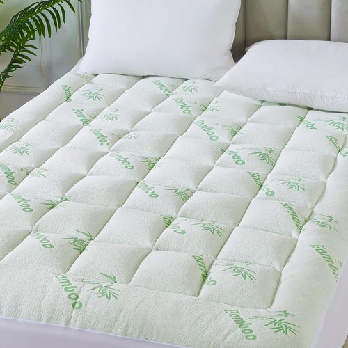 ANALIN® Bamboo Viscose Mattress Topper - Soft Pillow Top for King Size Mattresses | Breathable & Stretchable Design for Back Pain Relief