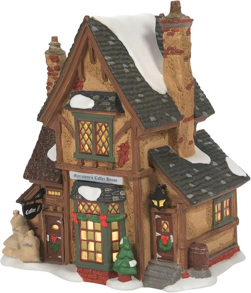Department 56 Dickens Village - Garraway's Coffee House Lit Building | 8-Inch Multicolor Decor