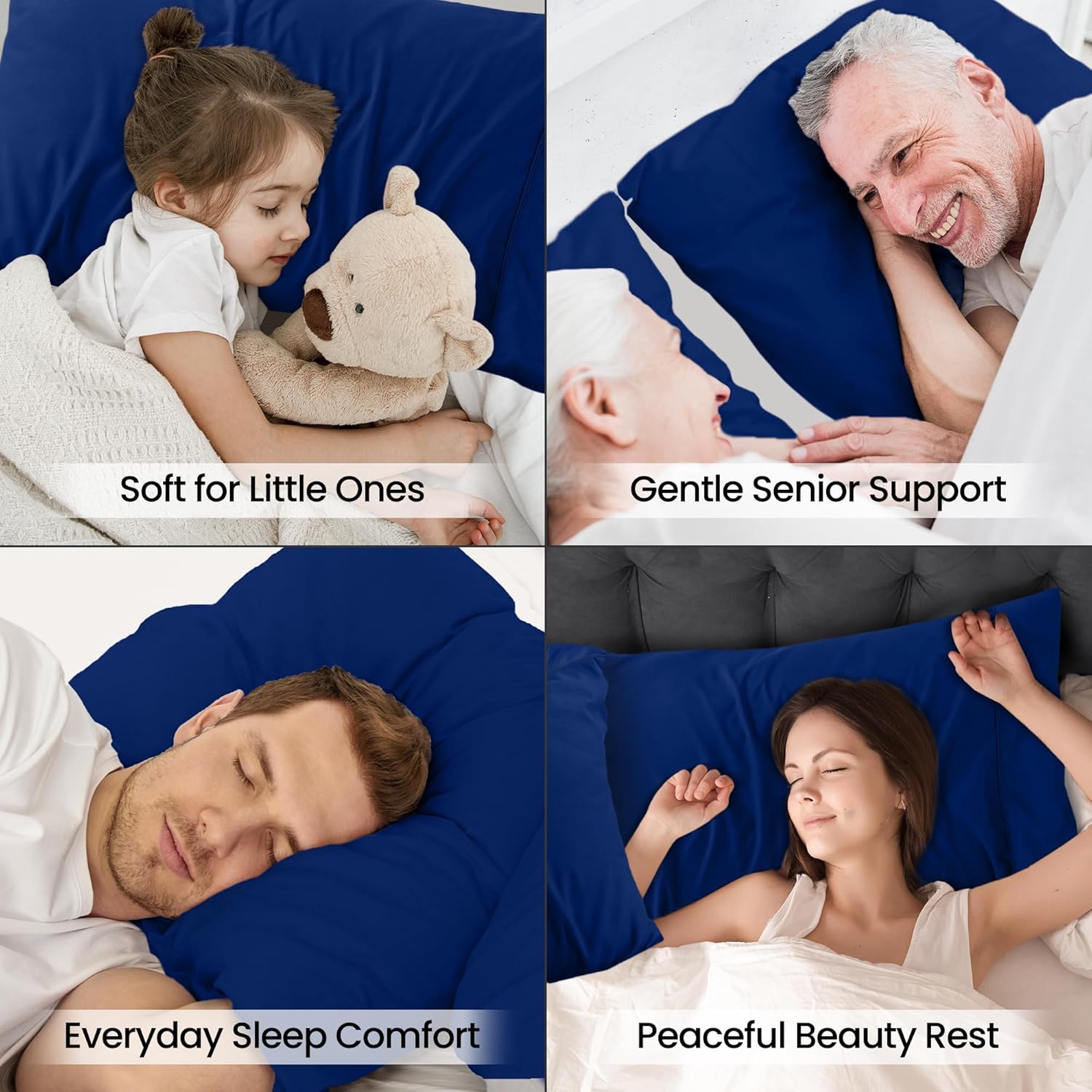 Utopia Bedding Standard Pillow Cases - Soft Brushed Microfiber - 2 Pack, Royal Blue - 20 X 26 Inches