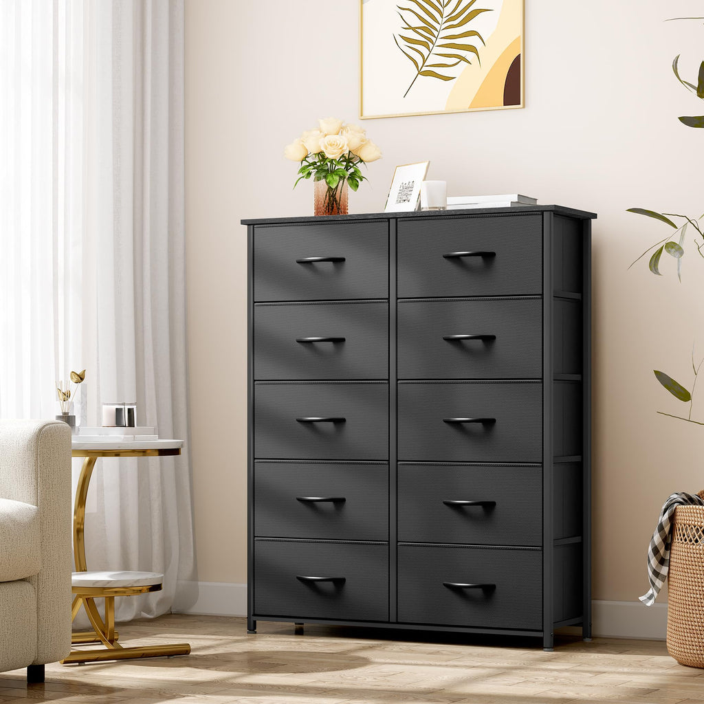YITAHOME 10 Drawers Dresser, Fabric Storage Tower, Organizer Unit for Bedroom, Living Room, Hallway, Closets