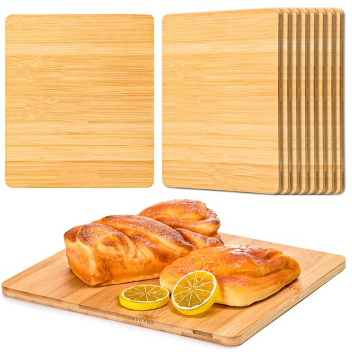 AWIZOM 12 Pack Bamboo Cutting Boards for Kitchen 11.5x9.8" Wooden Chopping Boards Bamboo Charcuterie Boards Wood Serving Boards Trays for Customized, Personalized Engraving Presents(0.39" Thick)